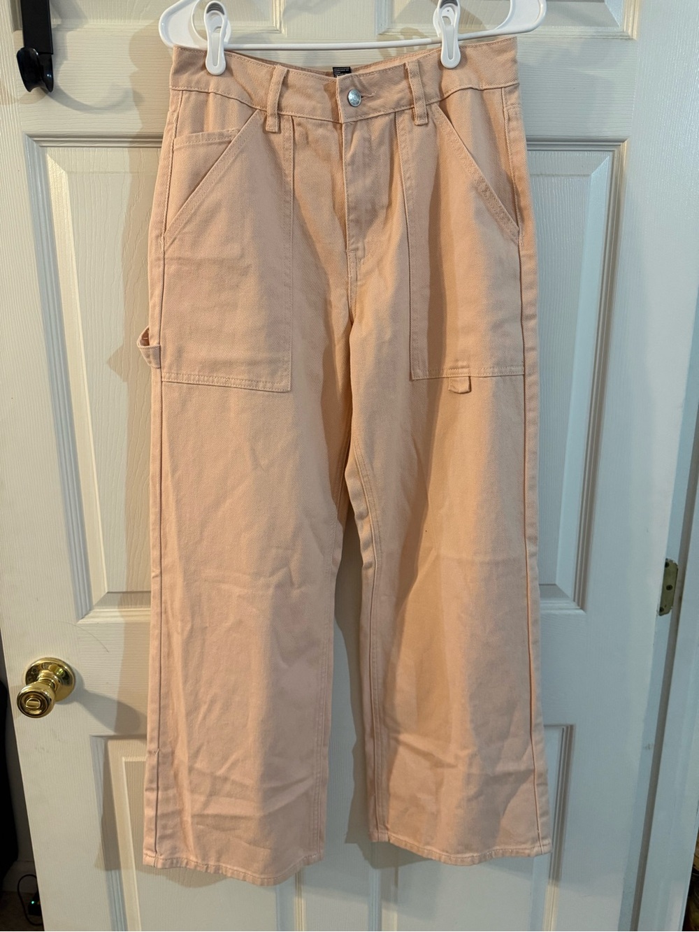 Forever 21 Peach Wide-Leg Utility Jeans